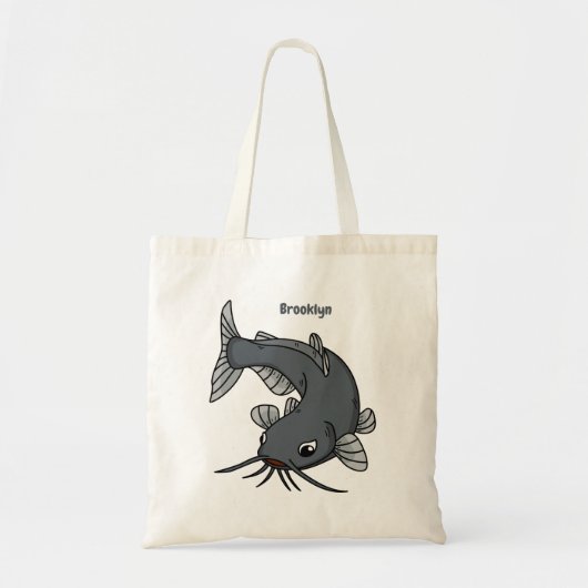 Cute catfish cartoon illustration tote bag (Voorkant)