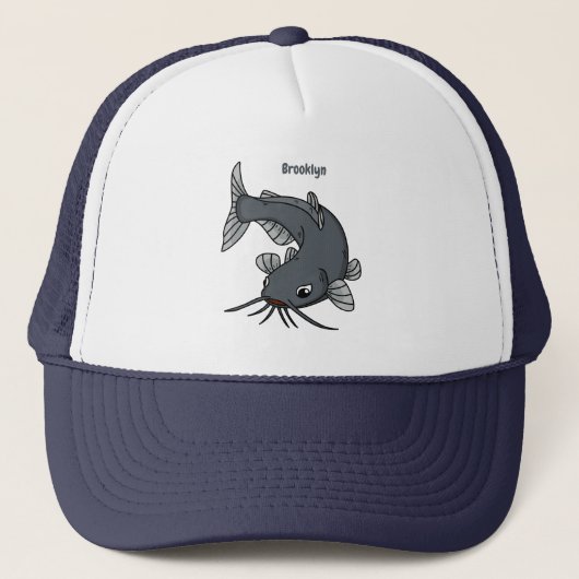 Cute catfish cartoon illustration trucker pet (Voorkant)