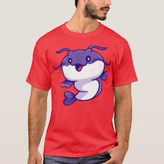 Cute Catfish Cartoon T-shirt