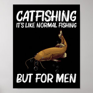 Cute Catfishing Design Voor Mannen Jongens Vissen  Poster