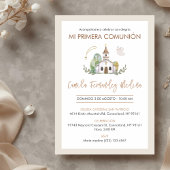 Cute Catholic Church Elegant Girl First Communion Kaart