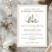 Cute Catholic Church Elegant Girl First Communion Kaart