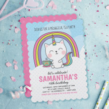 Cute Caticorn Cat Unicorn Tea Party