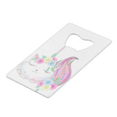 Cute Caticorn Creditkaart Flessenopener (Achterkant Gekanteld)