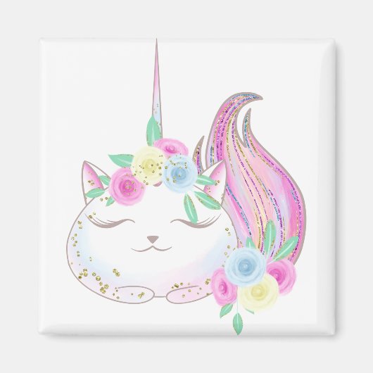 Cute Caticorn Magneet (Voorkant)
