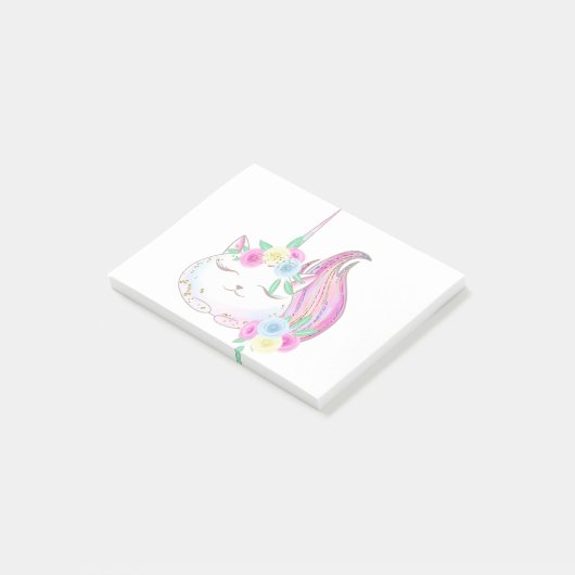Cute Caticorn Post-it® Notes (Schuin)