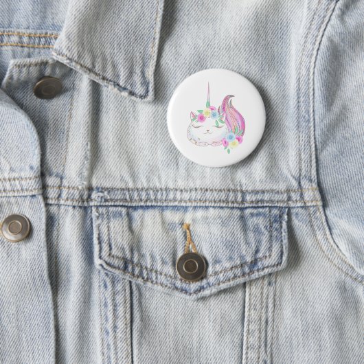 Cute Caticorn Ronde Button 5,7 Cm (In situ)