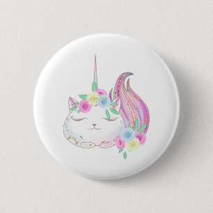 Cute Caticorn Ronde Button 5,7 Cm