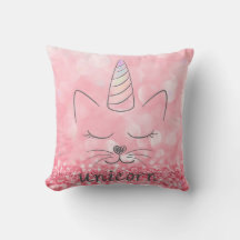 Cute Caticorn | Roze glitter