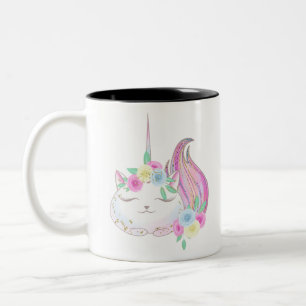 Cute Caticorn Tweekleurige Koffiemok