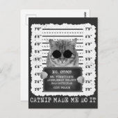 Cute Catnip maakte dat ik het cat Mugshot deed Briefkaart (Voorkant / Achterkant)