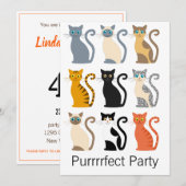 Cute Cats 40th Birthday Kaart (Voorkant / Achterkant)