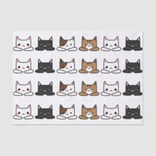 Cute "Cats all in a Row" Tissuepapier