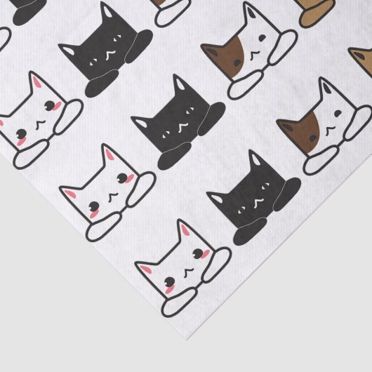 Cute "Cats all in a Row" Tissuepapier (Detail)