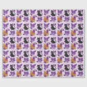 Cute Cats and Bows Pattern Cadeaupapier (Vlak)