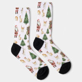 Cute Cats and Christmas Trees Pattern Socks  Sokken (Rechts)