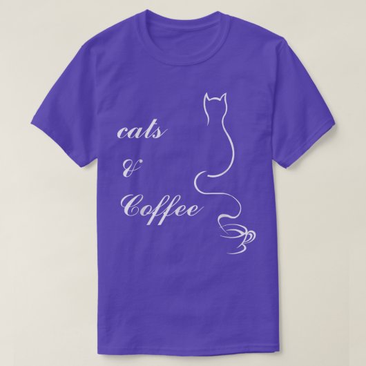 Cute Cats and Coffee T T-shirt (Design voorkant)