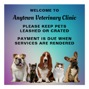 Cute Cats and Dogs Welcome Perfect Poster