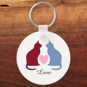 Cute Cats and Heart Love Sleutelhanger (Voorkant)