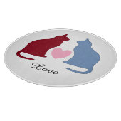 Cute Cats and Heart Love Snijplank (Hoek)