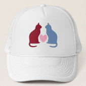 Cute Cats and Heart Love Trucker Pet (Voorkant)