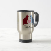 Cute Cats and Heart Personalized Reisbeker (Voorkant rechts)