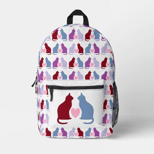 Cute Cats and Hearts Pattern Bedrukte Rugzak
