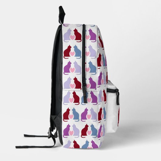 Cute Cats and Hearts Pattern Bedrukte Rugzak (Links)