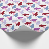 Cute Cats and Hearts Pattern Cadeaupapier (Hoek)