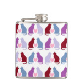 Cute Cats and Hearts Pattern Heupfles (Voorkant)