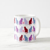 Cute Cats and Hearts Pattern Koffiemok (Voorkant rechts)
