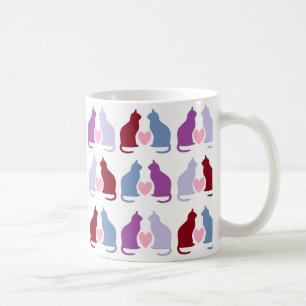 Cute Cats and Hearts Pattern Koffiemok