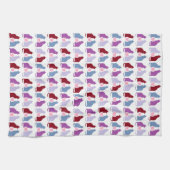 Cute Cats and Hearts Pattern Theedoek (Horizontaal)