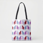 Cute Cats and Hearts Pattern Tote Bag (Voorkant)