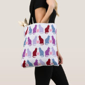 Cute Cats and Hearts Pattern Tote Bag (Dichtbij)