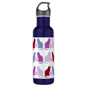 Cute Cats and Hearts Pattern Waterfles (Voorkant)