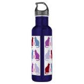 Cute Cats and Hearts Pattern Waterfles (Achterkant)