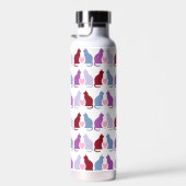 Cute Cats and Hearts Pattern Waterfles (Rechts)