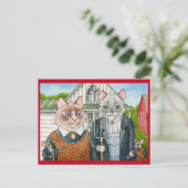 Cute Cats and Mice, Amerikaans Gothic briefkaart (Staand voorkant)