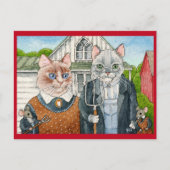 Cute Cats and Mice, Amerikaans Gothic briefkaart (Voorkant)