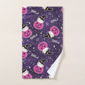 Cute Cats and Pumpkins Halloween Pattern Bad Handdoek (Handdoek)