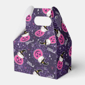 Cute Cats and Pumpkins Halloween Pattern Bedankdoosjes (Achterkant)