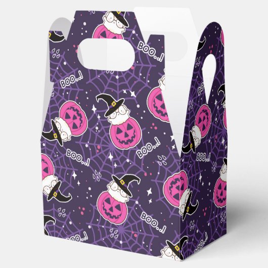 Cute Cats and Pumpkins Halloween Pattern Bedankdoosjes (Geopend)