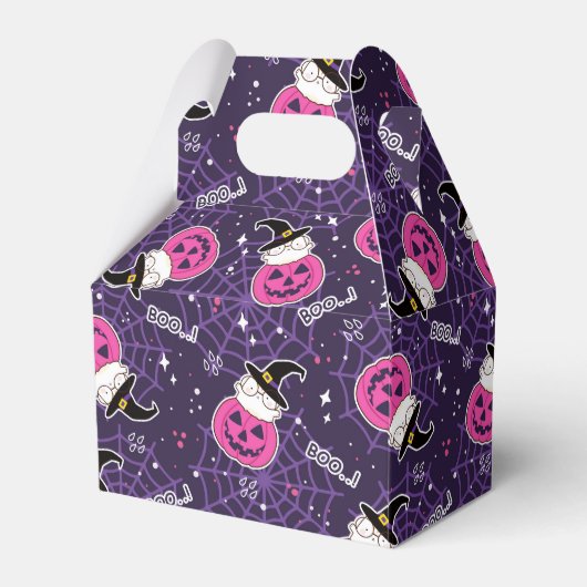 Cute Cats and Pumpkins Halloween Pattern Bedankdoosjes (Voorkant Zijde)