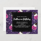 Cute Cats and Pumpkins Halloween Pattern Birthday Briefkaart (Voorkant / Achterkant)