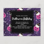 Cute Cats and Pumpkins Halloween Pattern Birthday Briefkaart (Voorkant)