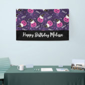 Cute Cats and Pumpkins Halloween Pattern Birthday Spandoek (Beurs)