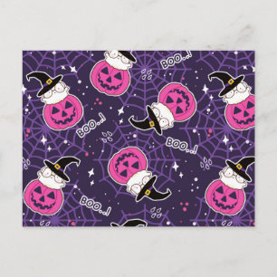 Cute Cats and Pumpkins Halloween Pattern Briefkaart