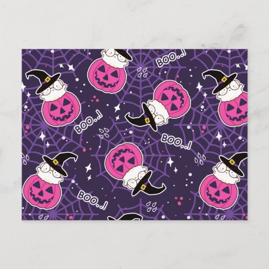 Cute Cats and Pumpkins Halloween Pattern Briefkaart (Voorkant)