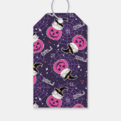 Cute Cats and Pumpkins Halloween Pattern Cadeaulabel (Achterkant)